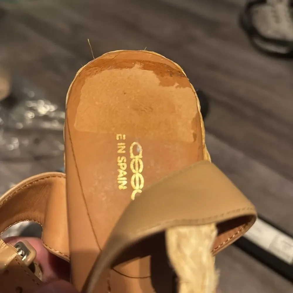 Andre Assous Milena Women's Espadrille‎ Natural Raffia Wedge Sz 39/US 8.5